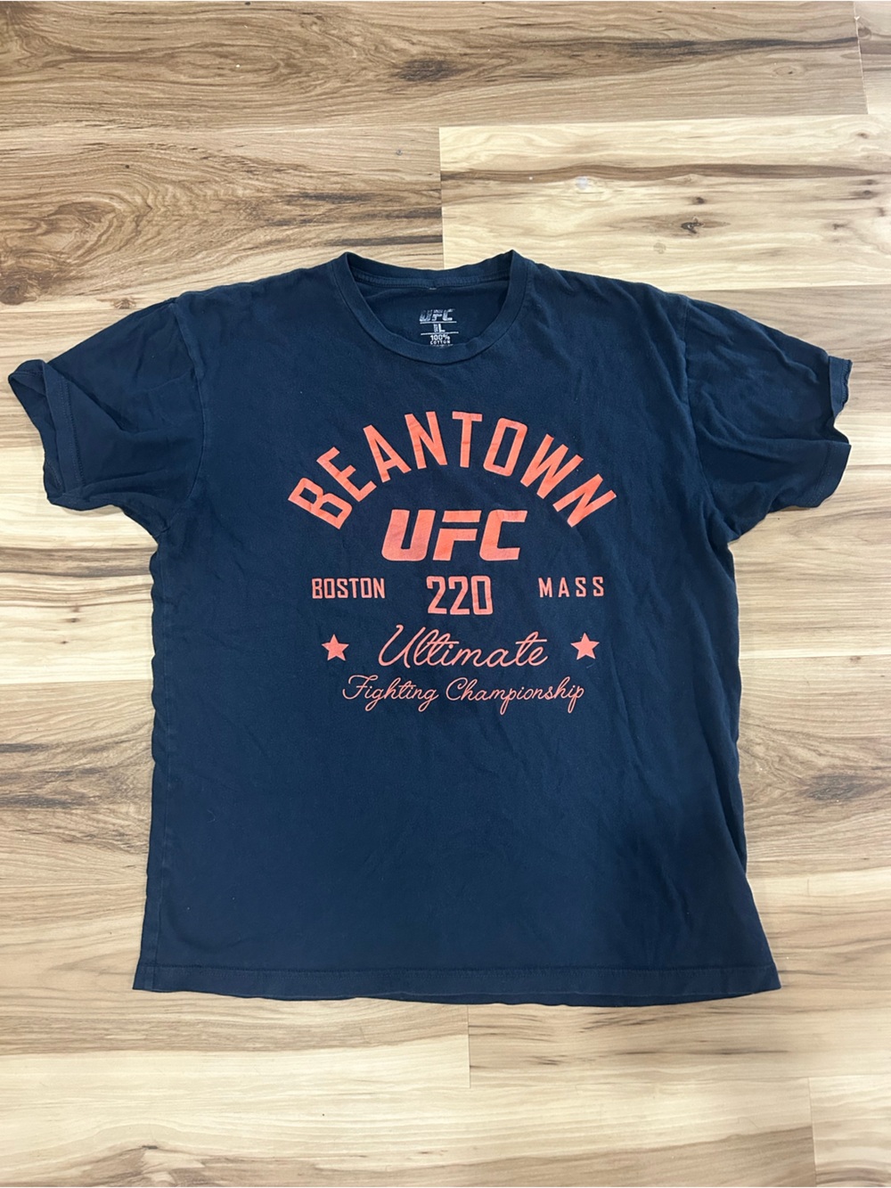 UFC 220 Navy Beantown Crew Neck Tee with White Logo